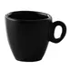 GET PP1941814124 Espresso Cup 1-7/8 oz (3" Dia) Black Glaze Porcelain Handle Oven Safe - 1 Dozen 1 image