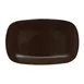 GET PP1942917612 Rectangular Porcelain Tray 13-2/5" x 8-1/4" Dark Brown Reactive Glaze - 1 Dozen 1 image