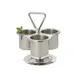 GET SSLS-01 Clipper Mill Lazy Susan, 10" x 10" Stainless Steel, Silver, 3‑Ring Compartments 1 image