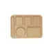 GET TL-153-T Cafeteria Tray, 13-5/8" x 9-3/4", 6 Compartment, Left-Handed, Tan Polypropylene - Dozen 1 image