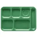 GET TR-152-GR School Tray, 14-3/8" x 9-7/8", Gray Rectangular, 6 Compartments, Melamine, - 1 Dozen 1 image