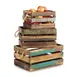 GET WB-1-SET-RWD Urban Renewal Wood Crate Set, Rectangular Wood with Rope Handles - Set 1 image