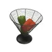 GET WB-705 Basket, 9-1/2" Dia. X 9-1/4"H, Cone, Screw-On Base, Wire, Powder-Coated Iron, Black 1 image
