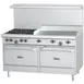 Garland US Range G60-4G36RS 60" Gas Restaurant Range w/ (4) Open Burners, 36" Griddle, (1) Standard Oven, (1) Cabinet Base, 224.000 BTU 1 image