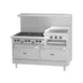 Garland US Range G60-6R24SS 60" Gas Restaurant Range w/ (6) Open Burners, 24" Raised Griddle/Broiler, (2) Cabinet Bases, 231.000 BTU 1 image