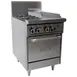 Garland US Range GFE24-2G12L 24" Gas Restaurant Range w/ (2) Open Burners, 12" Griddle w/ Thermostat,  Electric Spark Ignition, (1) Space Saver Oven, 102.000 BTU  1 image