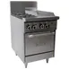 Garland US Range U24-2G12L 24" Gas Restaurant Range w/ (2) Open Burners, 12" Griddle, (1) Space Saver Oven, 114.000 BTU  1 image