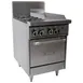 Garland US Range U24-2G12S 24" Gas Restaurant Range w/ (2) Open Burners, 12" Griddle, (1) Cabinet Base, 82.000 BTU 1 image