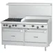 Garland US Range U48-4G24LL 48" Gas Restaurant Range w/ (4) Open Burners, 24" Griddle, (2) Space Saver Ovens, 228.000 BTU 1 image