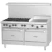 Garland US Range U60-6G24SS 60" Gas Restaurant Range w/ (6) Open Burners, 24" Griddle, (2) Cabinet Bases, 228.000 BTU 1 image
