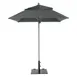 Grosfillex 98660231 Windmaster Umbrella, 6-1/2 ft., Square Top, Charcoal Gray, 1-1/2" Aluminum Pole 1 image