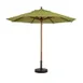 Grosfillex 98914931 9 ft Round Market Umbrella, 1-1/2" Wooden Pole, Outdura Pesto Fabric 1 image