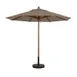 Grosfillex 98918131 9 ft Round Market Umbrella, 1-1/2" Wooden Pole, Outdura Taupe Fabric 1 image