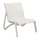 Grosfillex US001096 Sunset Outdoor Lounge Chair, Stackable, Plastic Frame, White Textilene Sling 1 image