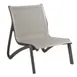 Grosfillex US001288 Stackable Outdoor Lounge Chair, Textilene Sling, Technopolymer Frame, Volcanic Black, Solid Gray 1 image