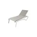 Grosfillex UT023096 Sunset Chaise Lounge, Stackable, Sling Style, Resin Frame, Glacier White, Beige Fabric 1 image
