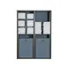 Grosfillex UT034288 Sunset Towel Valet Double Unit, 48"W x 25"D x 70"H, Volcanic Black Frame, Madras Blue Textilene Fabric 1 image