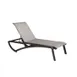 Grosfillex UT246288 Stackable Sling Chaise Lounge, Volcanic Black Resin Frame, Solid Gray Textilene Fabric, Microban Anti-Microbial 1 image
