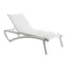 Grosfillex US642096 Sunset Chaise Lounge, Stackable, Without Arms, Textilene Sling, Glacier White Frame 1 image