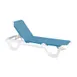 Grosfillex US404194 Marina Chaise, Sling Style, White Resin Frame, Sky Blue, Adjustable, UV Resistant 1 image