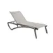 Grosfillex UT047289 Stackable Sunset Chaise Lounge, Platinum Gray Frame, Solid Gray Textilene Sling, Resin Frame 1 image