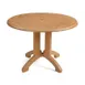 Grosfillex UT380008 42" Round Outdoor Table, Teakwood Finish, Resin Top, Balcony Pedestal Base 1 image