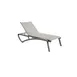 Grosfillex UT740289 Stackable Sling Chaise Lounge, Platinum Gray Resin Frame, Solid Gray Fabric, Microban Treatment 1 image