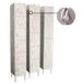 GSW USA ELS-6DR 6-Tier Employee Locker, 12"W x 16"D x 77"H, Beige, Powder Coated, Grid Vented, 6" Adjustable Legs 1 image