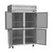Beverage Air HF2HC-1HS 52" 4 Half Solid Doors 2-Section Reach-In Freezer, Top Mount, 45.2 cu. ft., Stainless Steel Front 3 image