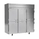 Beverage Air HF3HC-1HS 78" 3-Section Reach-In Freezer, 6 Half Solid Doors, Top Mount, 69.1 cu. ft., Stainless Steel Front 1 image