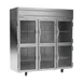 Beverage Air HFP3HC-1HG 78" 3-Section Reach-In Freezer, 6 Half Glass Doors, Top Mount, 69.1 cu. ft., Stainless Steel 1 image