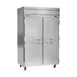 Beverage Air HFS2HC-1HS 52" 4 Half Solid Doors 2-Section Reach-In Freezer, Top Mount, 45.2 cu. ft., Stainless Steel 1 image