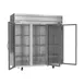 Beverage Air HFS3HC-1G 78" 3-Glass Door Reach-In Freezer, Top Mount, 69.1 cu. ft., Stainless Steel Front 3 image