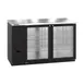Hoshizaki BB59-G 59" Two Section Black 2 Swinging Glass Door Back Bar Cooler, 18.45 cu. ft. 1 image