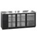 Hoshizaki BB80-G 80" Three Section 3 Swinging Glass Door Back Bar Cooler, 26.74 cu. ft. 2 image