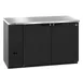Hoshizaki BB59 59" Two Section Black 2 Swinging Solid Door Back Bar Cooler, 18.56 cu. ft. 2 image