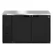 Hoshizaki BB59 59" Two Section Black 2 Swinging Solid Door Back Bar Cooler, 18.56 cu. ft. 3 image