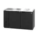 Hoshizaki BB59 59" Two Section Black 2 Swinging Solid Door Back Bar Cooler, 18.56 cu. ft. 1 image