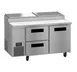 Hoshizaki PR60B-D2 60" 2-Section Refrigerated Pizza Prep Table, 2 Doors, 2 Drawers, 8 1/3 Size Pans 1 image