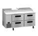 Hoshizaki PR67B-D4 67" Two Section Refrigerated Pizza Prep Table w/ 4 Drawers, (9) 1/3 Size Pans 1 image