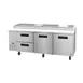 Hoshizaki PR93A-D2 93" 3-Section Refrigerated Pizza Prep Table w/ 2 Doors & 2 Drawers 1 image