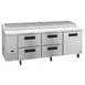 Hoshizaki PR93A-D4 93" 3-Section Refrigerated Pizza Prep Table w/ 4 Drawers & 1 Door 2 image