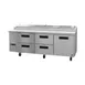 Hoshizaki PR93A-D4 93" 3-Section Refrigerated Pizza Prep Table w/ 4 Drawers & 1 Door 1 image