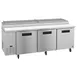 Hoshizaki PR93A 93" 3-Section Refrigerated Pizza Prep Table w/ 3 Doors, (12) 1/3 Size Pans 2 image
