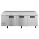 Hoshizaki PR93A 93" 3-Section Refrigerated Pizza Prep Table w/ 3 Doors, (12) 1/3 Size Pans 3 image