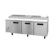 Hoshizaki PR93A 93" 3-Section Refrigerated Pizza Prep Table w/ 3 Doors, (12) 1/3 Size Pans 1 image