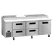 Hoshizaki PR93B-D4 93" 3-Section Refrigerated Pizza Prep Table w/ 1 Door & 4 Drawers 1 image