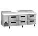 Hoshizaki PR93B-D6 93" 3-Section Refrigerated Pizza Prep Table w/ 6 Drawers, (9) 1/3 Size Pan 1 image