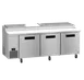 Hoshizaki PR93B 93" 3-Section Refrigerated Pizza Prep Table w/ 3 Solid Doors, 12 Pans 1 image