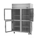 Beverage Air HRP2HC-1HG, 52" 2-Section Reach-In Refrigerator w/ 4 Glass Half Doors, Top Mounted, 1/3 hp, 47 cu. ft. 4 image